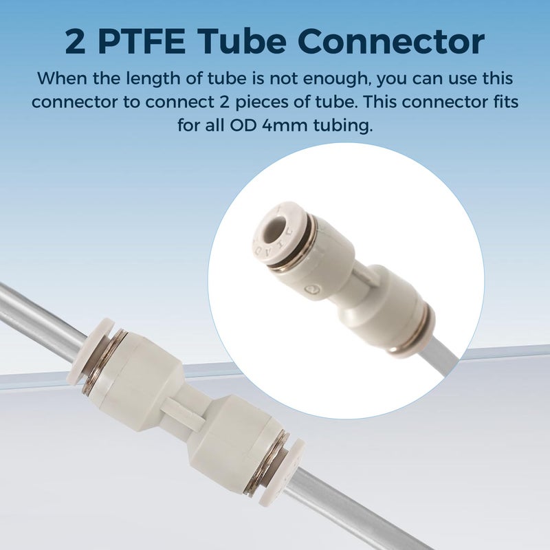 Sovol PTFE Tube 2.5mm ID 4mm OD, Length 5M/16.4ft, with 2 Couplers & Tubing Cutter for Bambu lab X1/ X1C/ P1P/ P1S/ A1/ A1 Mini, Prusa MMU3, Creality K1 Max/Ender 3 V3 & Direct Drive 3D Printer, Gray - Image 4